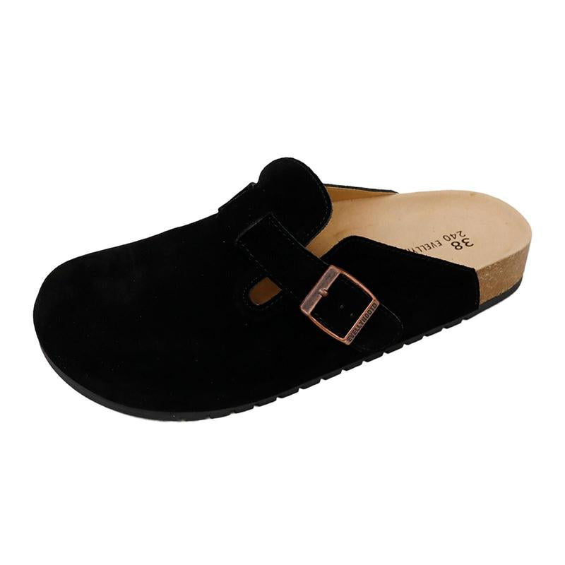 Round Toe Cork Footbed Clogs Potato Shoes