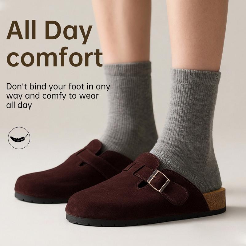 Round Toe Cork Footbed Clogs Potato Shoes