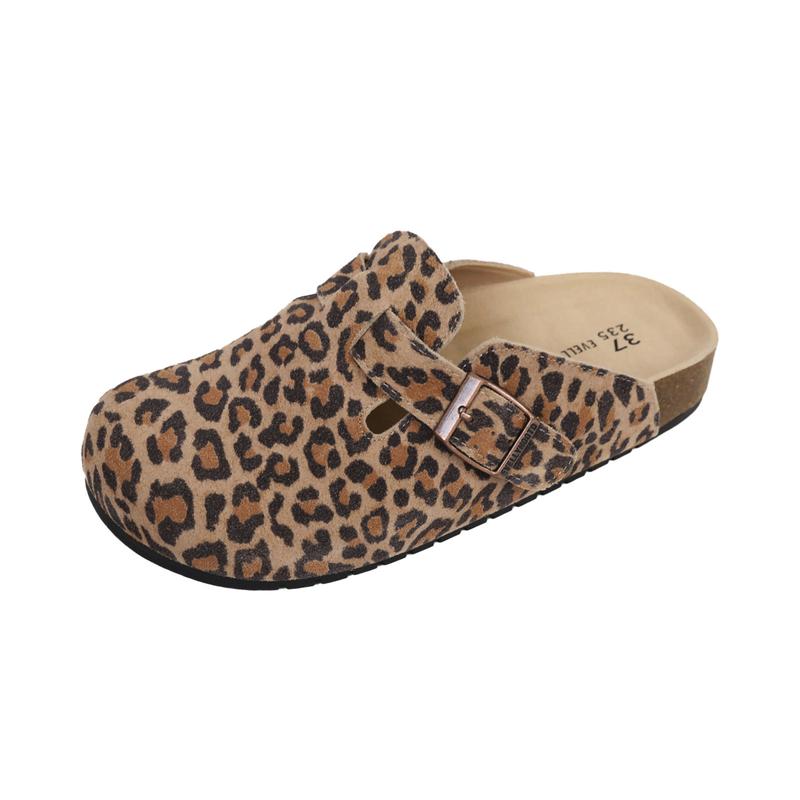Round Toe Cork Footbed Clogs Potato Shoes