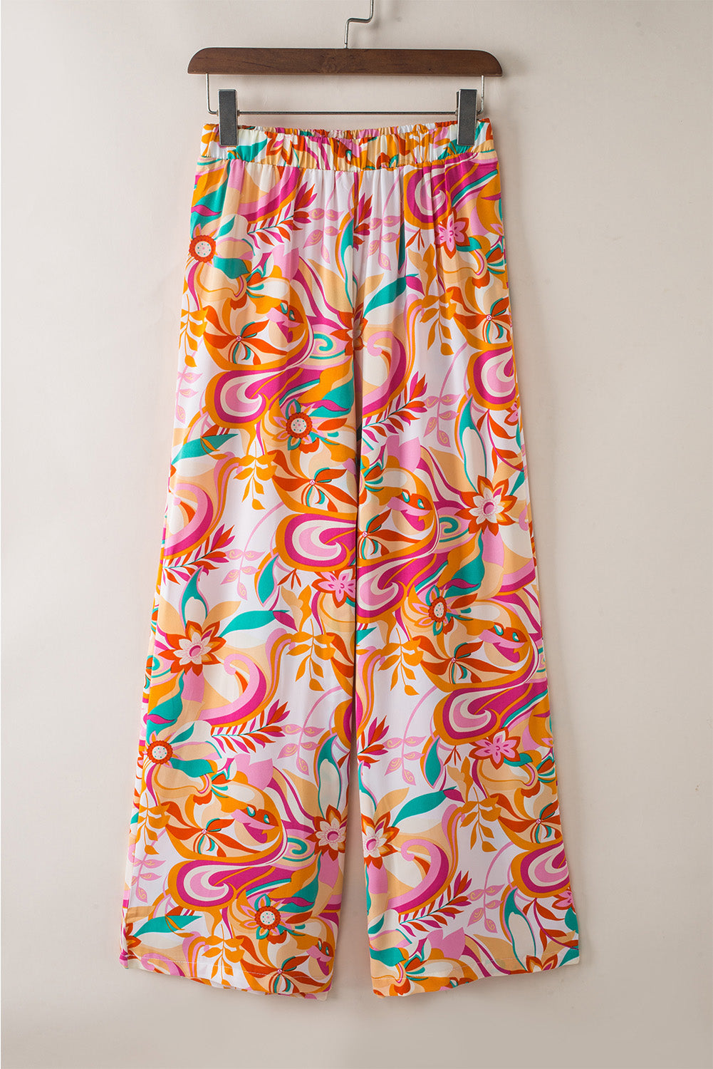 Floral Print Wide Leg Pants