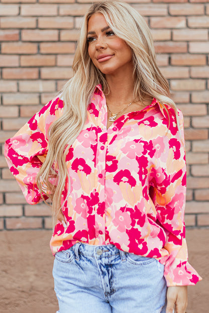 Blooming Puff Sleeve Buttoned Shirt