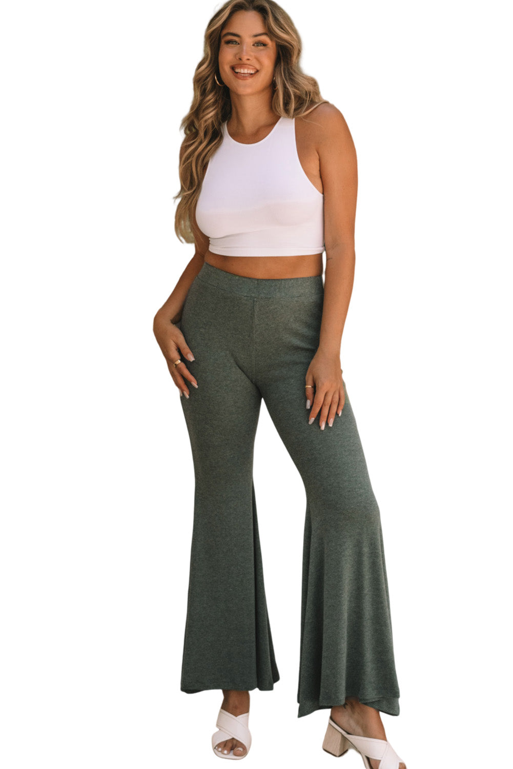 High Waist Fit and Flare Pants