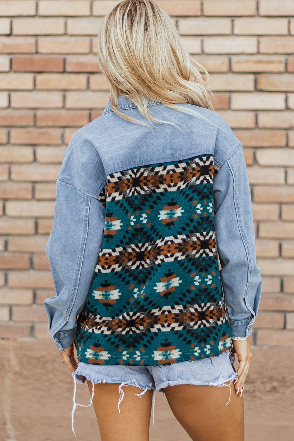 Aztec Printed Denim Jacket