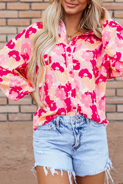 Blooming Puff Sleeve Buttoned Shirt