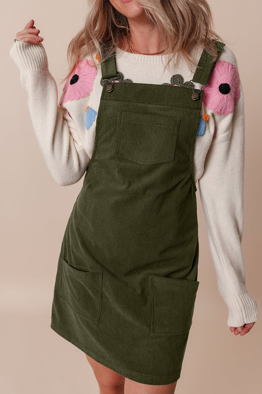 Sleeveless Corduroy Overall Dress