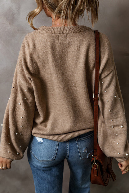 Pearled Round Neck Sweater