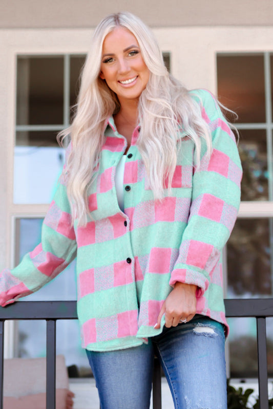 Plaid Pattern Oversized Shacket