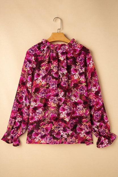 Floral Allover Ruffled Loose Blouse