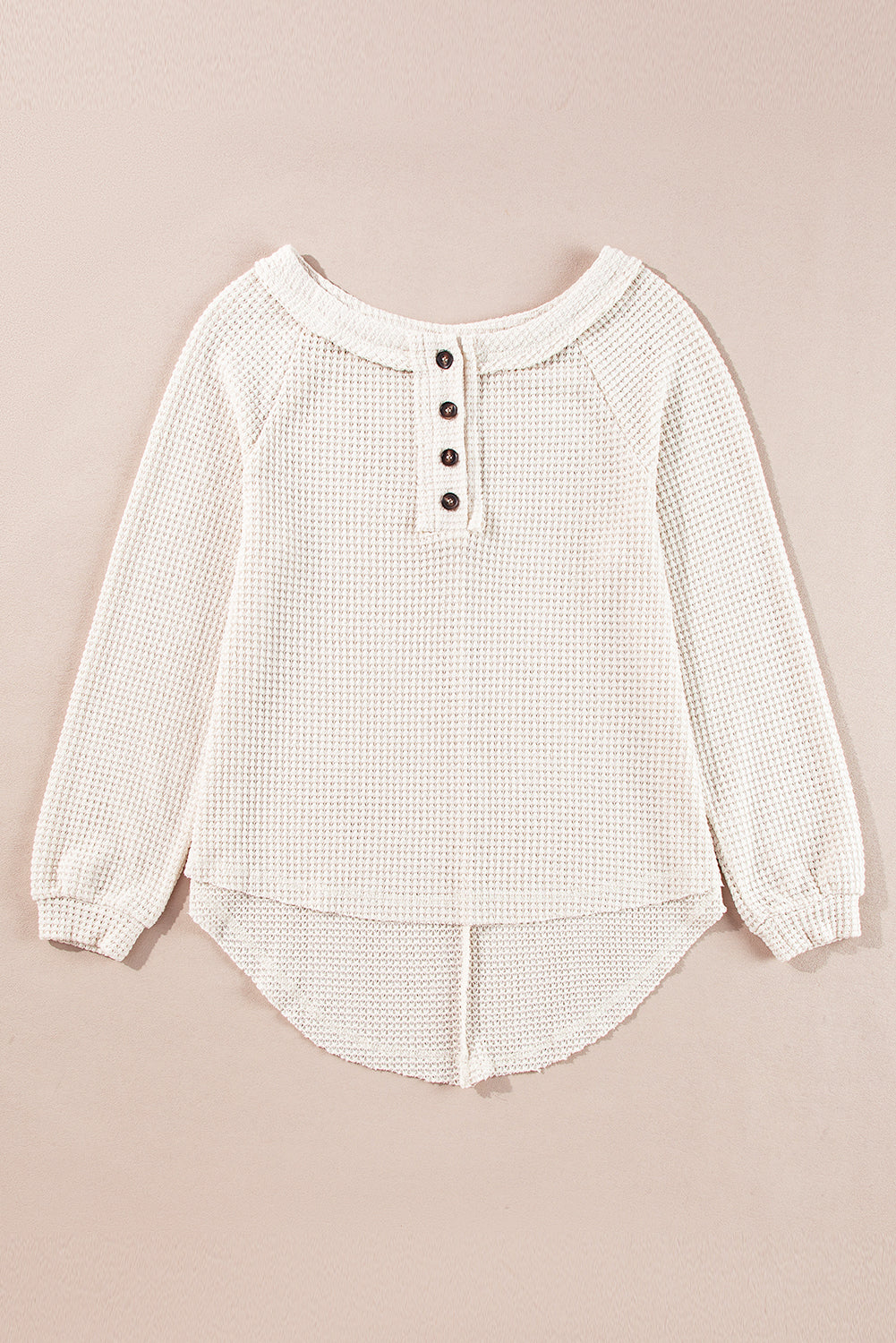 Waffle Knit Front Loose Blouse