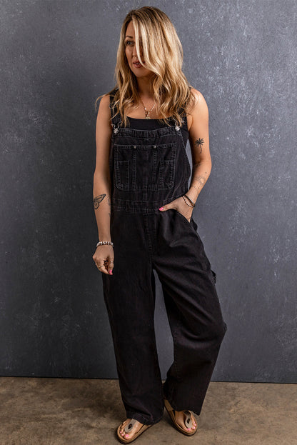 Adjustable Buckle Straps Denim Overalls