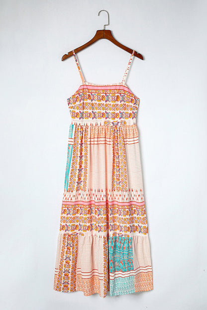 Boho Print Square Neck Sundress