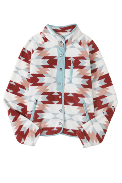 Western Aztec Zipper Fleece Jacket