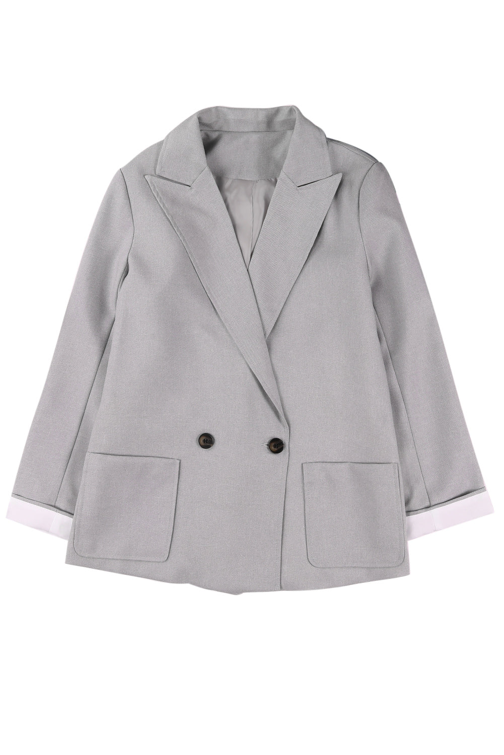 Buttoned Lapel Collar Blazer