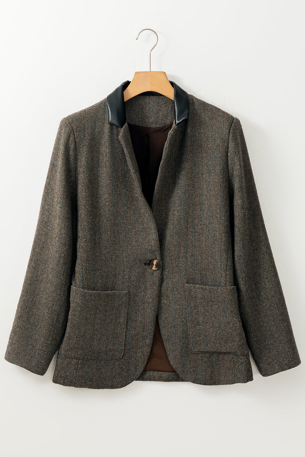 Twilled Single Breasted Lapel Blazer