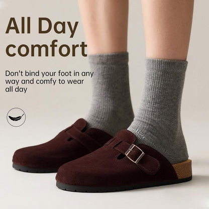 Round Toe Cork Footbed Clogs Potato Shoes