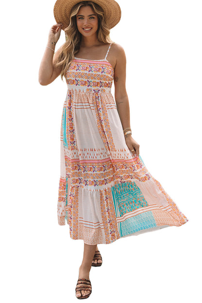 Boho Print Square Neck Sundress