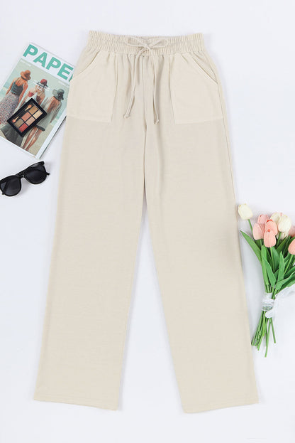 Drawstring Waist Pocketed Knit Pants