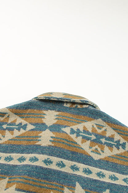 Aztec Print Button Shacket