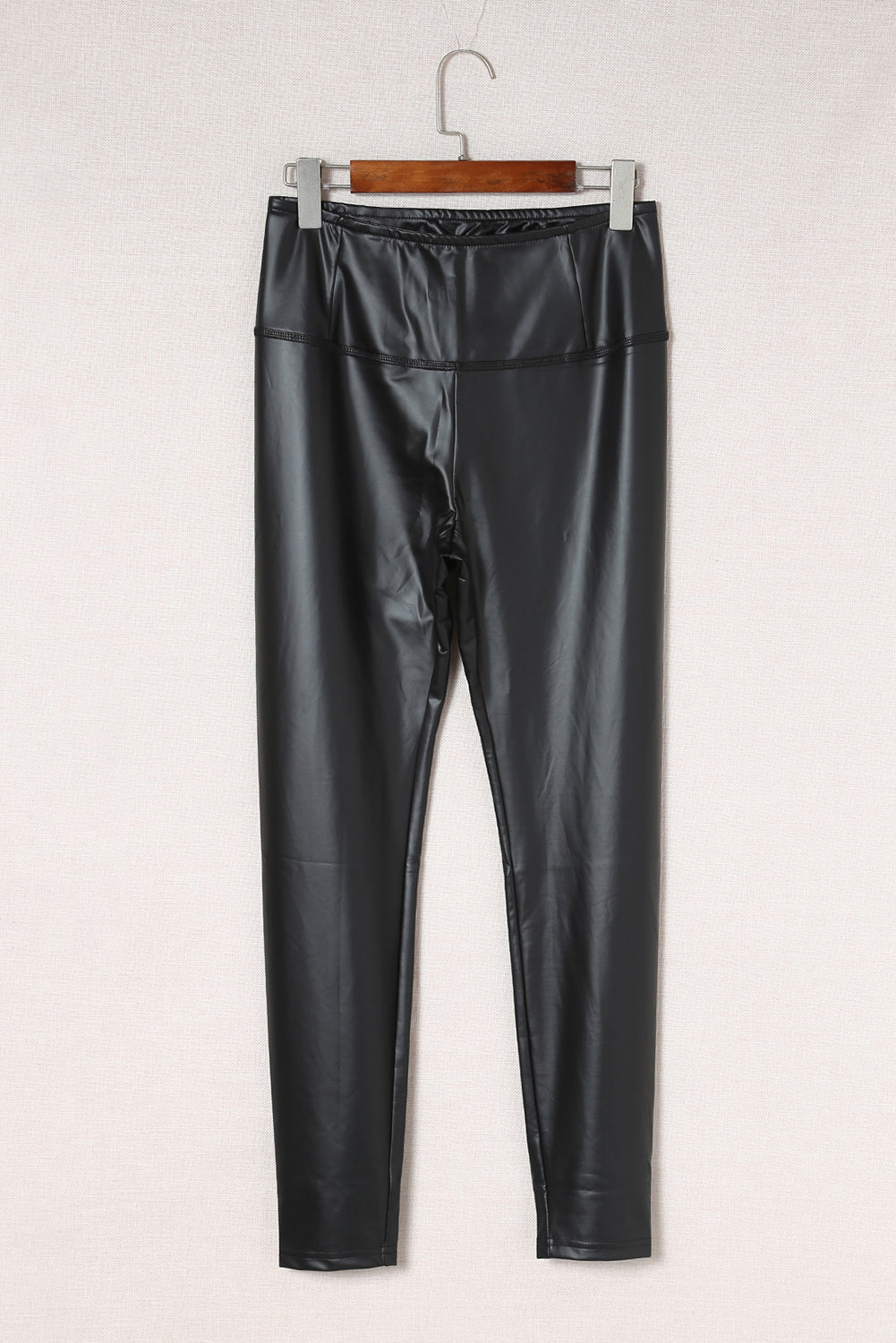 Faux Leather High Waist Blcak Skinny Leggings