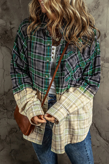 Plaid Chest Pocket Button Shacket