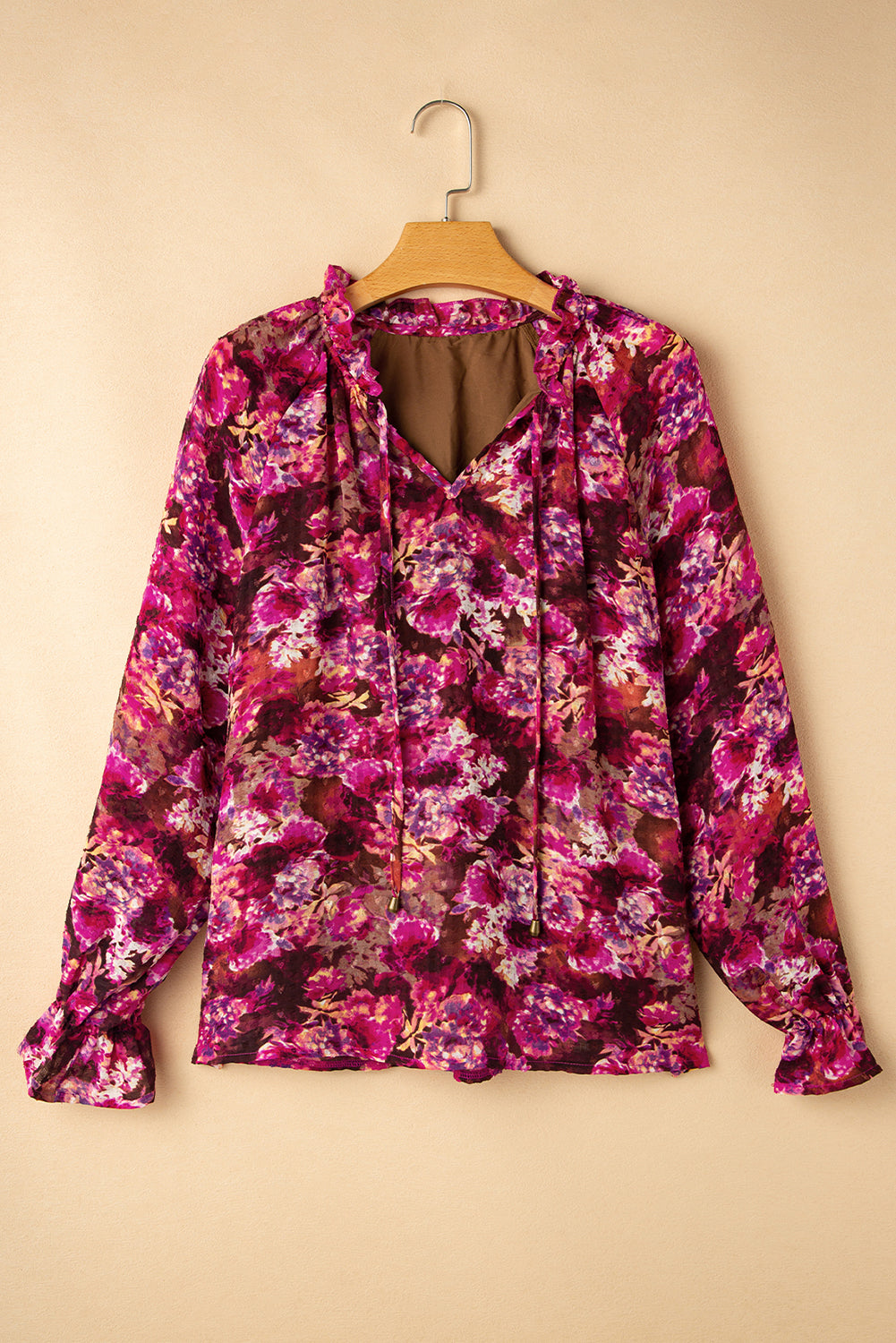 Floral Allover Ruffled Loose Blouse