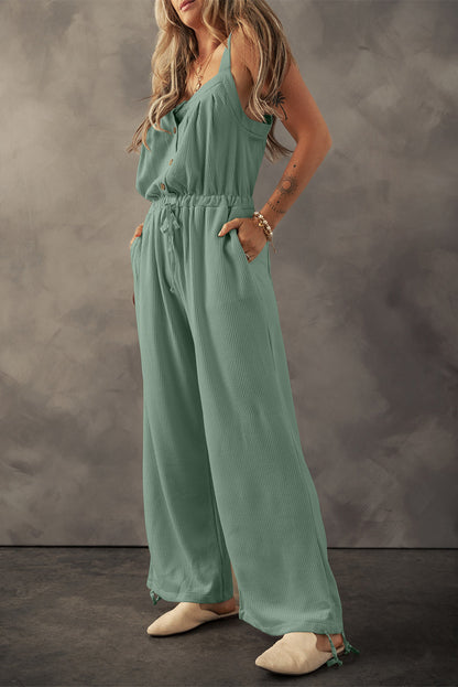 Knotted Straps Drawstring Jumpsuit