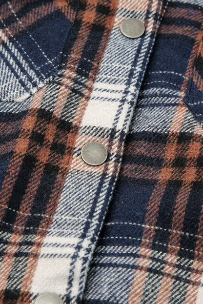 Plaid Pattern Sherpa Lined Shacket