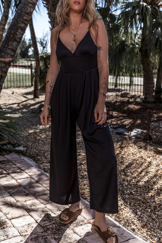 Wide Leg High Waist Cami Jumpsuit