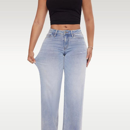 Mid-low Rise Baggy Stretchy Jeans