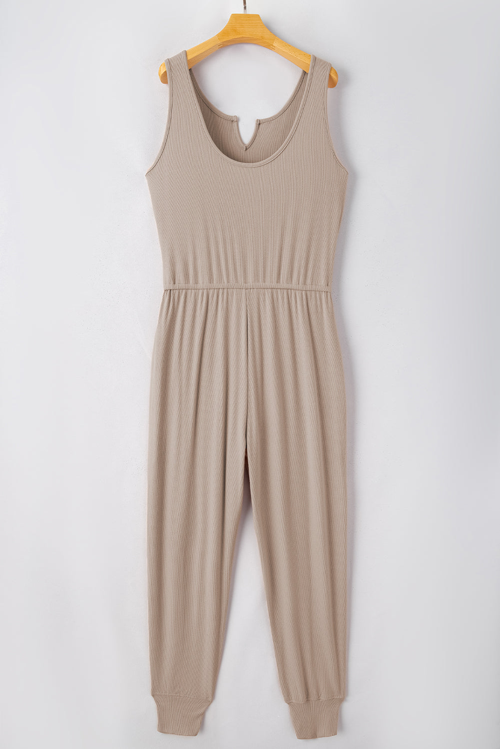 Notched Neck Sleeveless Jogger Jumpsuit