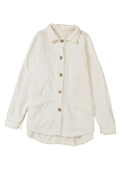 Button-Up Raw Hem Shacket