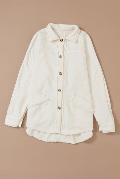 Button-Up Raw Hem Shacket