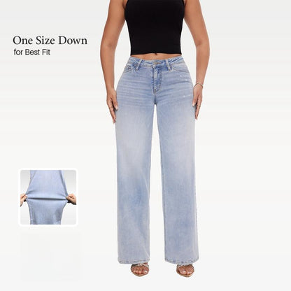 Mid-low Rise Baggy Stretchy Jeans