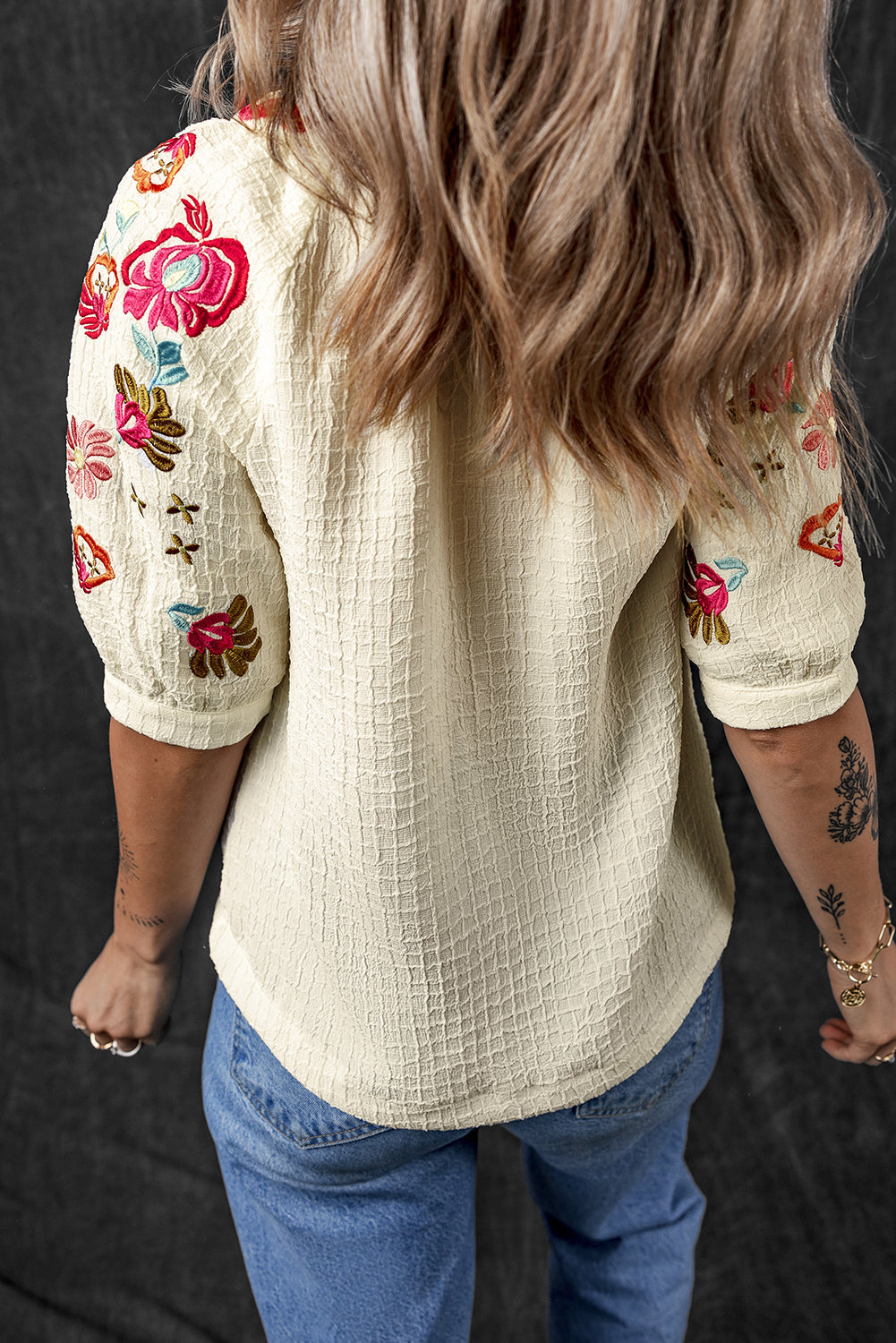 Embroidered Ricrac Textured Blouse