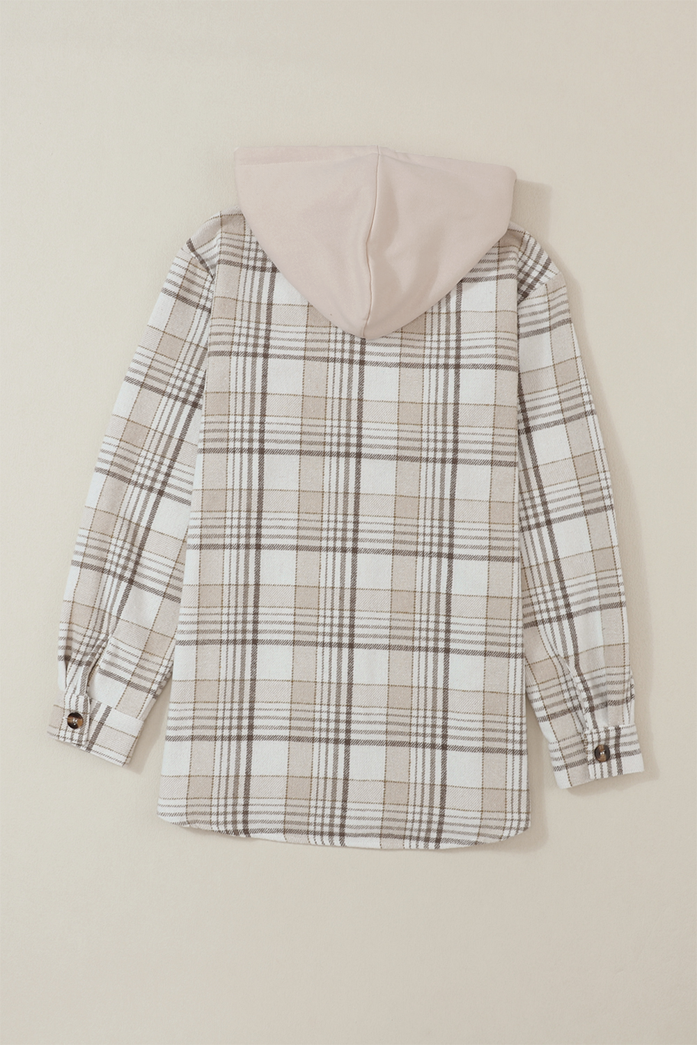 Plaid Hood Buttoned Shacket