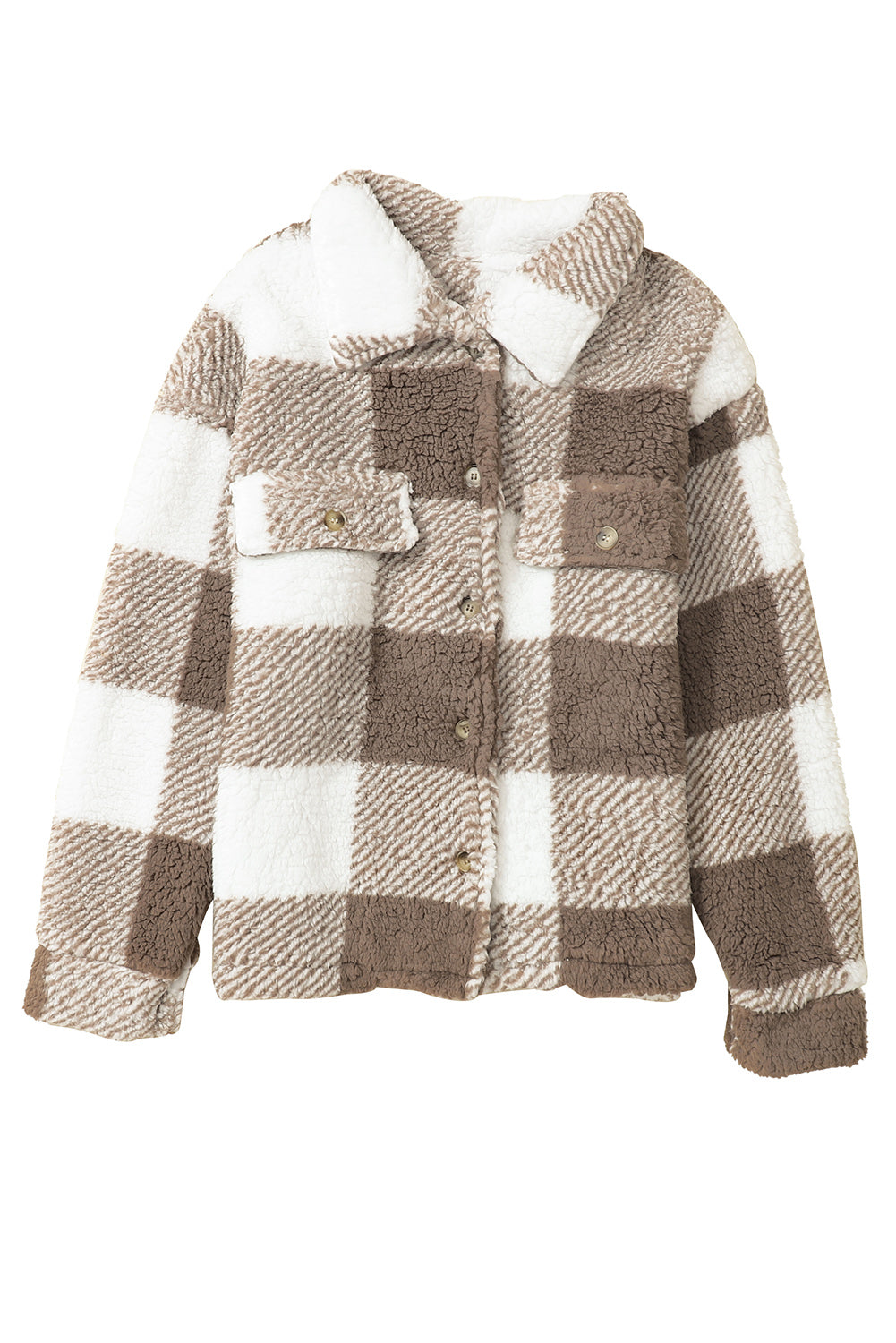 Plaid Buttoned Flap Shacket