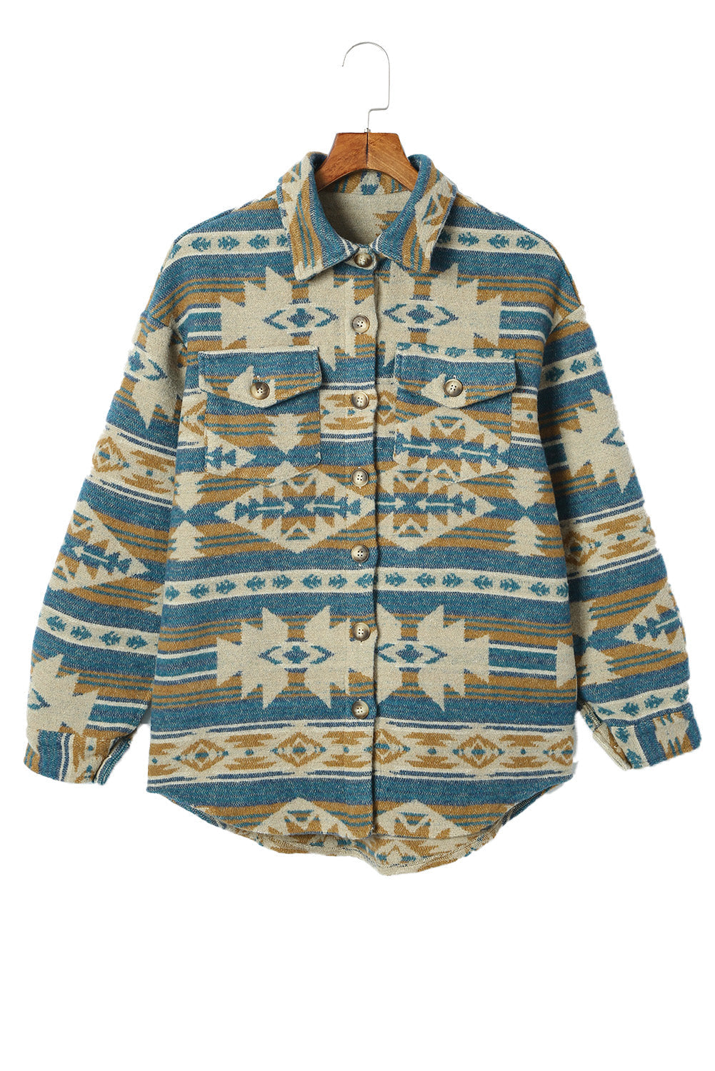 Aztec Print Button Shacket