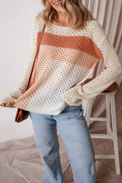 Pointelle Knit Baggy Sweater