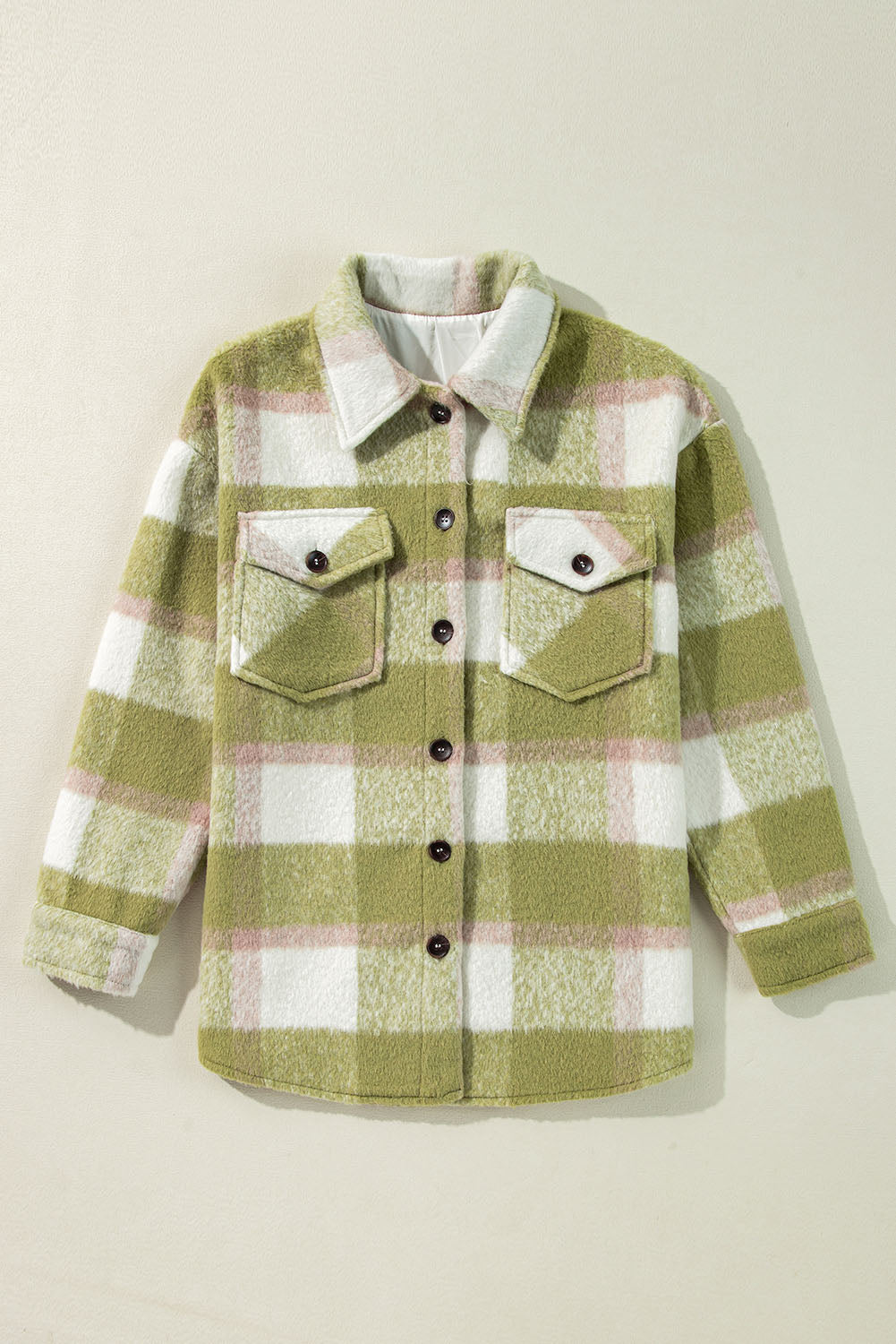 Plaid Buttoned Flap Baggy Shacket