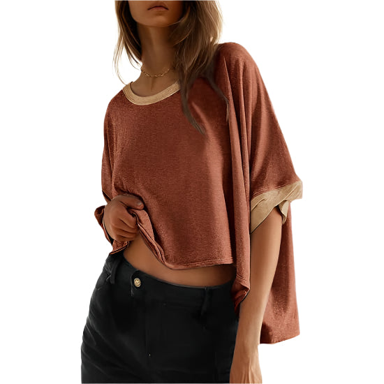 Womens Solid T Shirts for Women Loose Oversized Tops Basic Tee