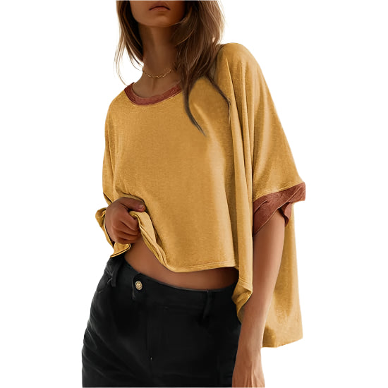 Womens Solid T Shirts for Women Loose Oversized Tops Basic Tee