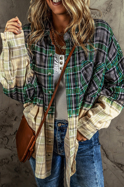 Plaid Chest Pocket Button Shacket