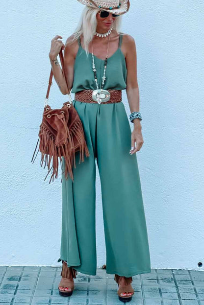 Spaghetti Straps Wide Leg Jumpsuit