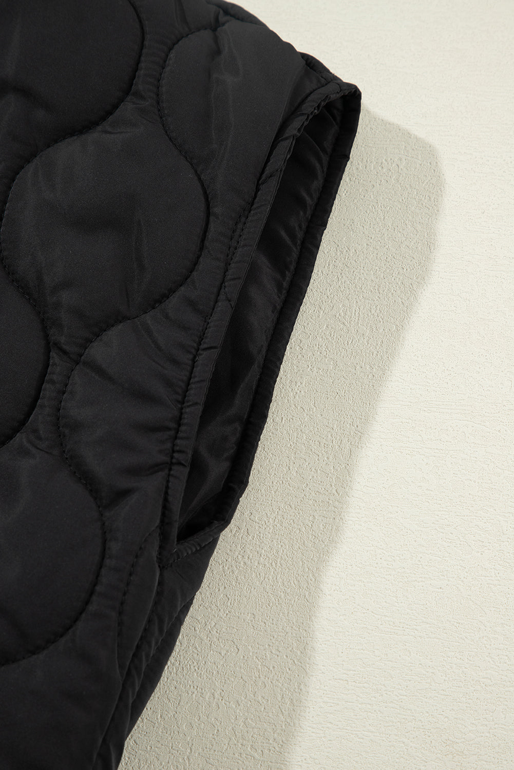 Quilted Drawstring Hooded Zip Up Puffer Vest