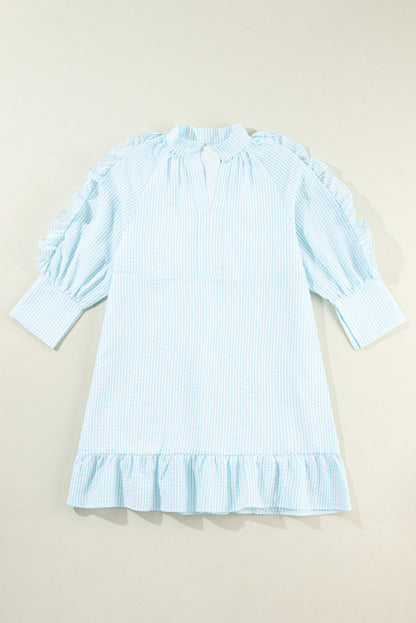 Ruffled Puff Sleeve Mini Dress