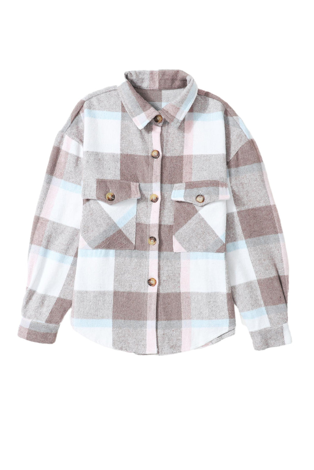 Plaid Amber Button Shacket