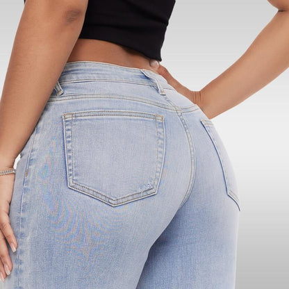 Mid-low Rise Baggy Stretchy Jeans