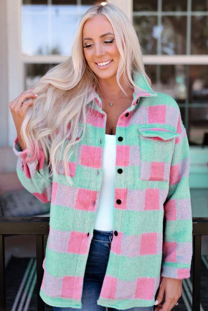 Plaid Pattern Oversized Shacket