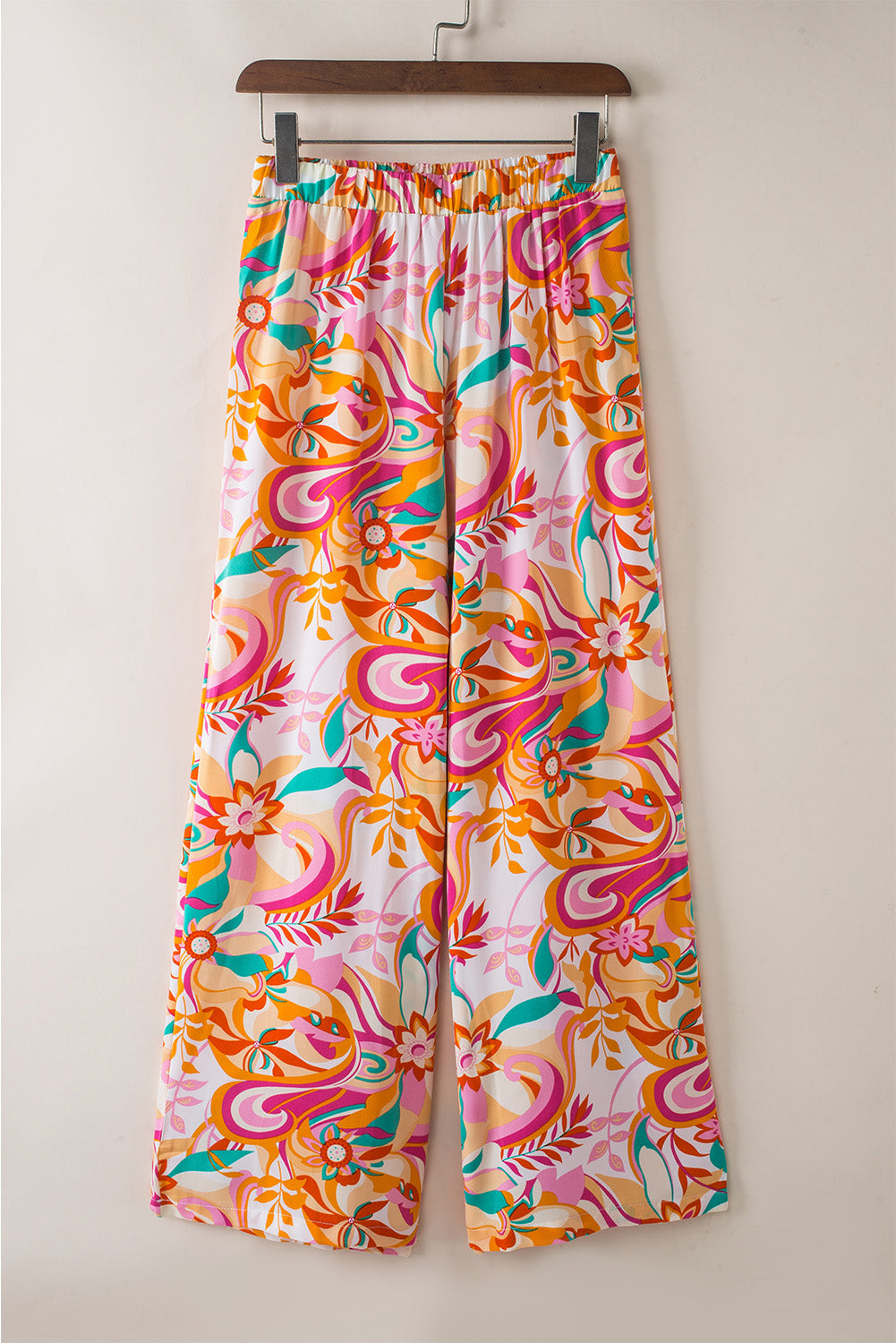 Floral Print Wide Leg Pants