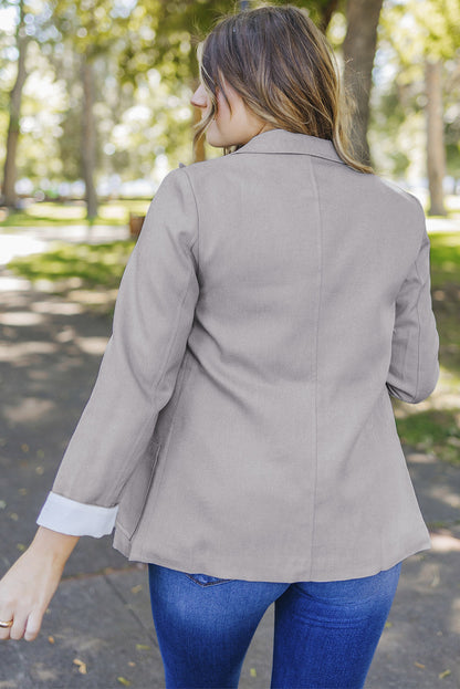 Buttoned Lapel Collar Blazer